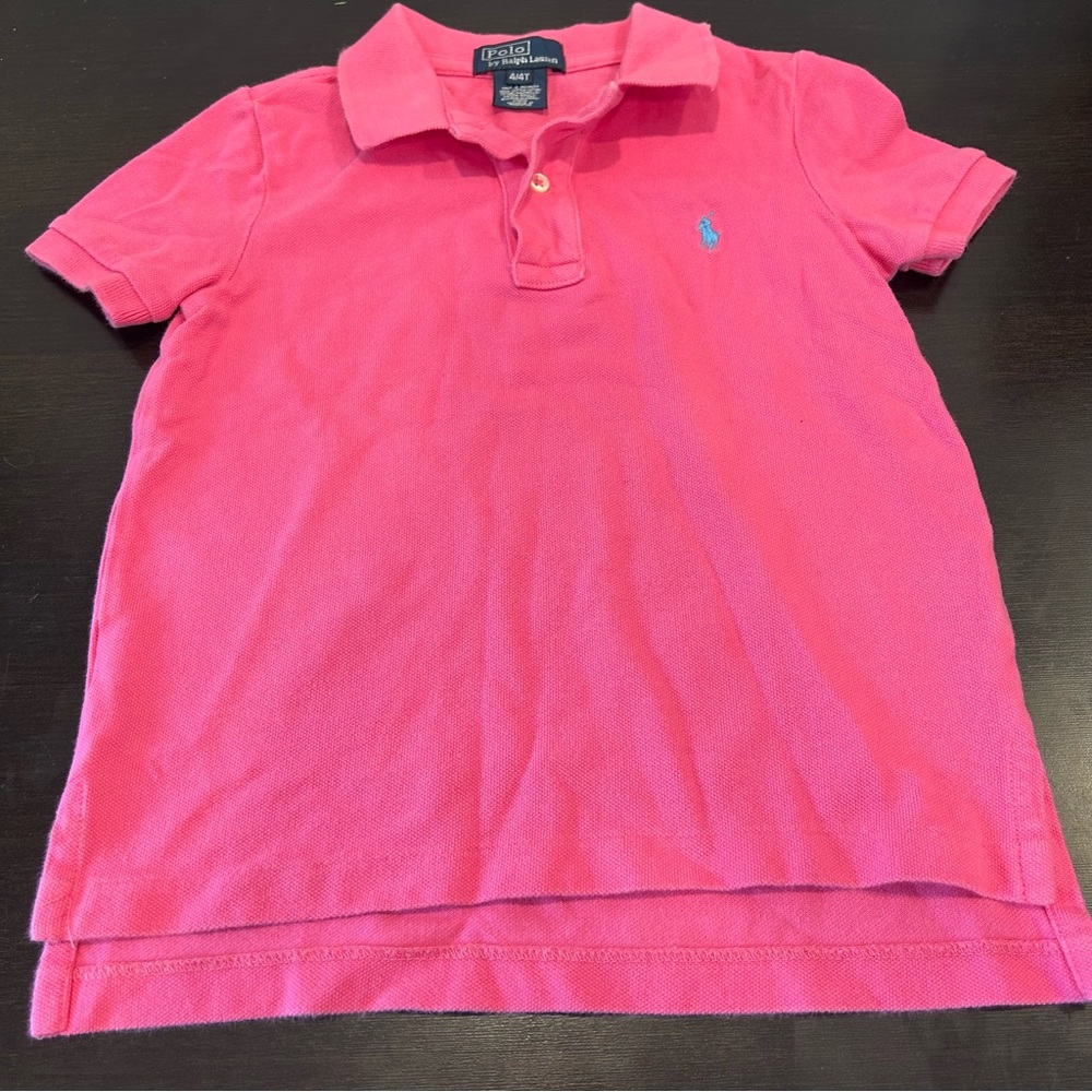 Polo Ralph Lauren Short Sleeve Girls Polo Shirt Pink